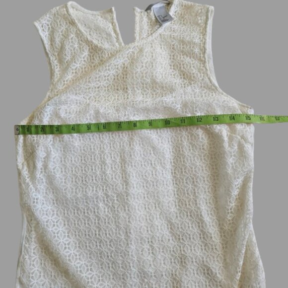 H&M Womens Tank Top Ivory Cream Sleeveless Eyelet Blouse-Size SMALL - Picture 6 of 8